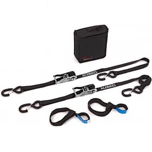 Set de 2 sangles à cliquet ACEBIKES noir + Sac de rangement