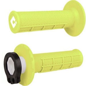 POIGNÉES ODI MX LOCK ON V2 HALF WAFFLE 2/4 T (Jaune fluo)