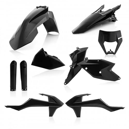ACERBIS - Full Kit Plastique KTM EXC/EXCF 17/19 + Plastique Plaque Phare - Noir